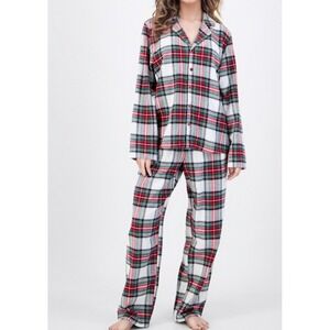 Family PJs Women 2 Pc Pajama Set Red Stewart Plaid XXL Sleepwear Cotton PJs NEW